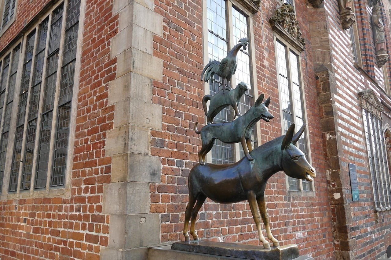Foto einer Skulptur der Bremer Stadtmusikanten