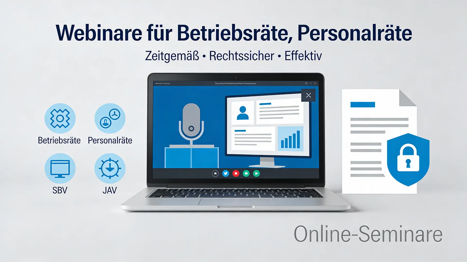 Webinare für Betriebsräte, Personalräte, SBV und JAV – zeitgemäß, rechtssicher, effektiv